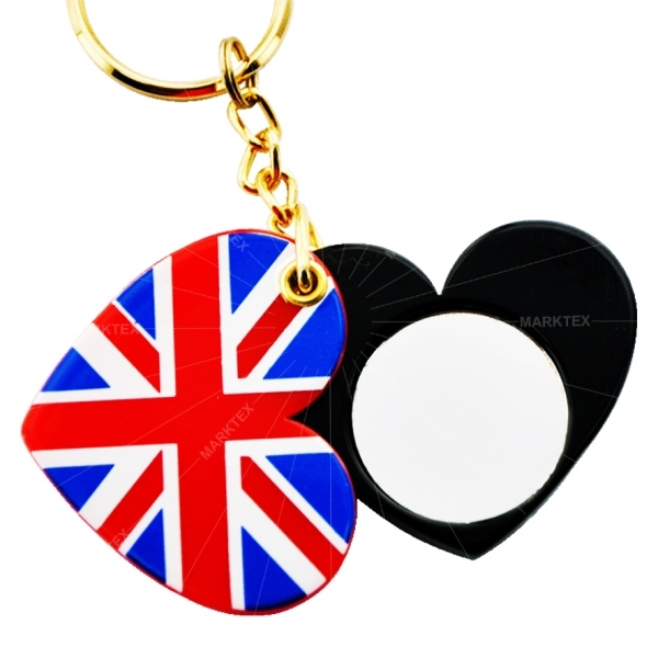 Acrylic UK flag mirror keychain