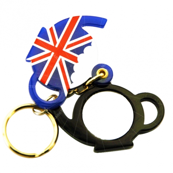 Acrylic UK flag mirror keychain