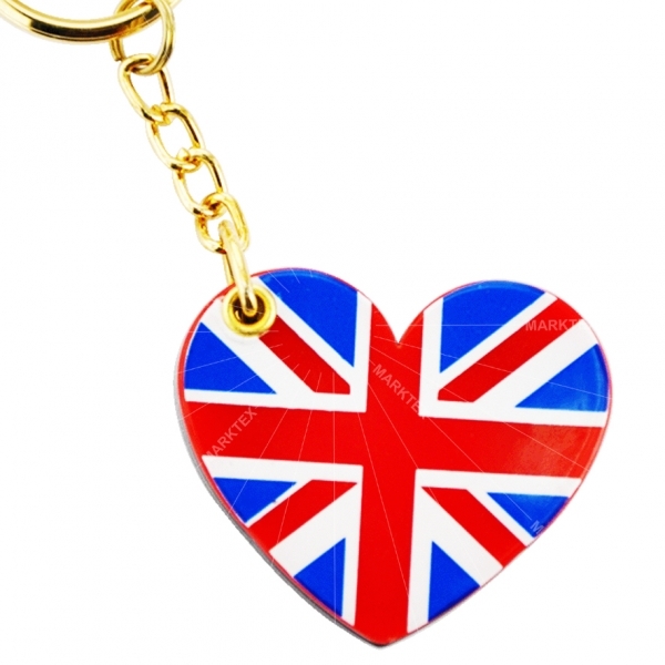 Acrylic UK flag mirror keychain