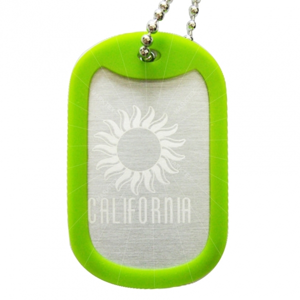 Aluminum Dog Tag with colorful Edge Trim