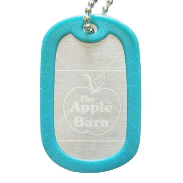 Aluminum dog tag with laser engraving