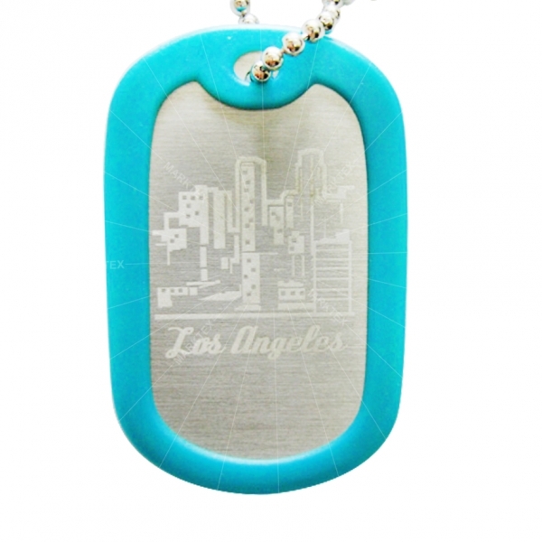 Aluminum dog tag with laser engraving