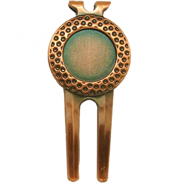 Antique copper magnetic golf divot tool