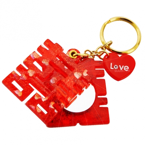 Chinese wedding acrylic mirror keychain