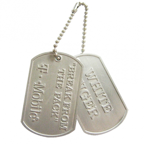 Embossed debossed dog tag