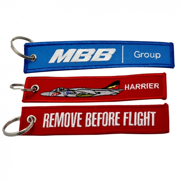 Embroidery flight keychain