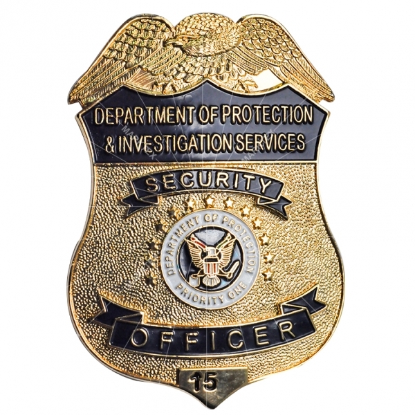Gold plated officer badge