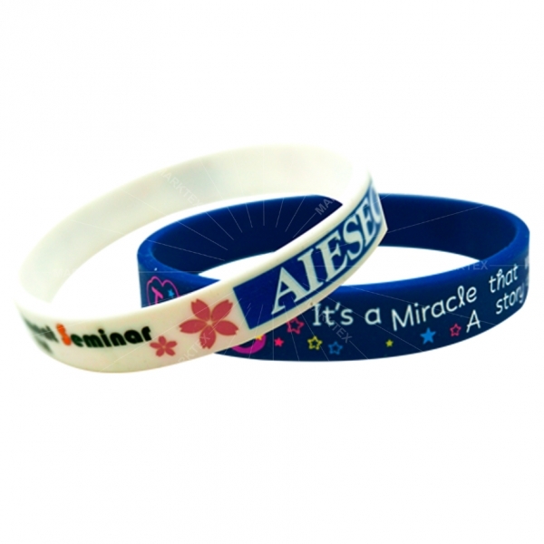 Imprinted silicone wristband