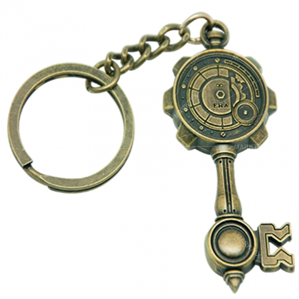 Key shape zinc alloy keychain