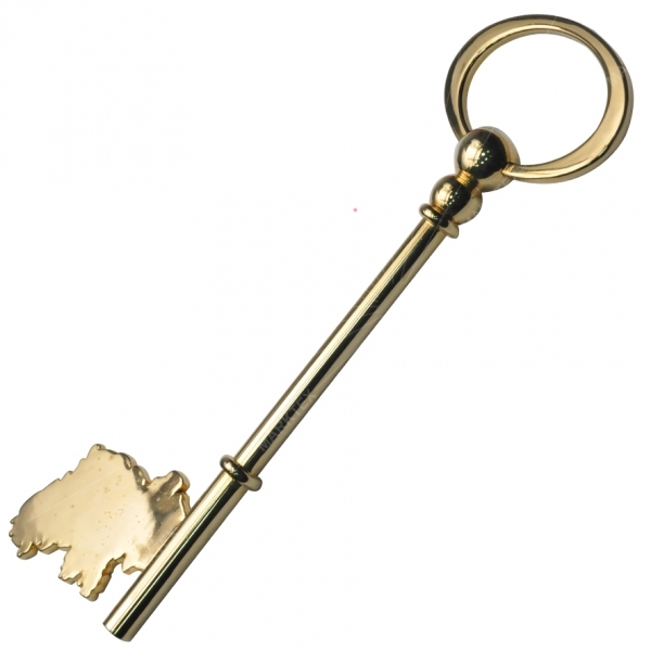 Key shape zinc alloy keychain