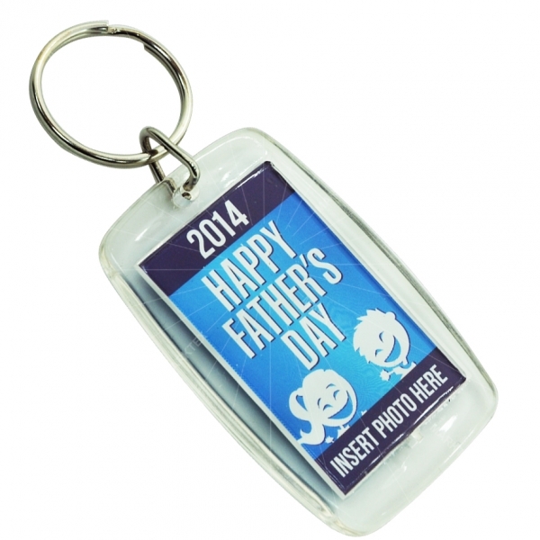 Plastic photo snap-in key chain