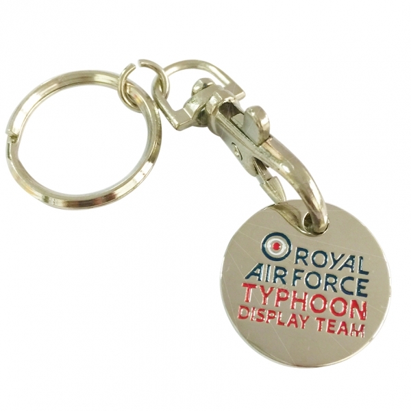 Pound size coin keychain