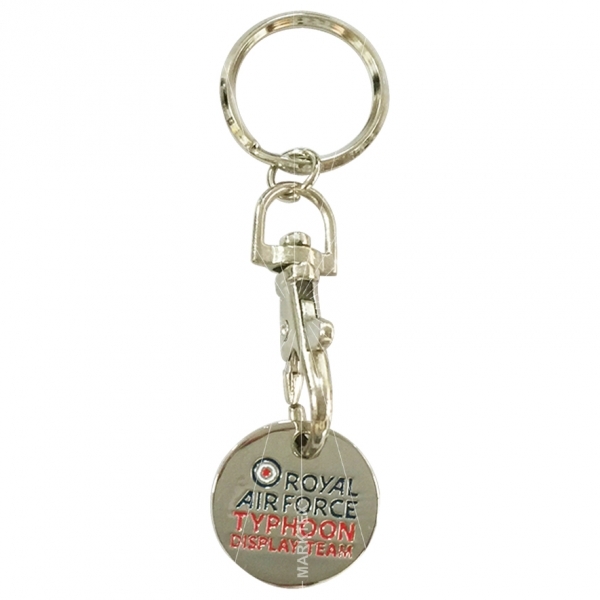 Pound size coin keychain