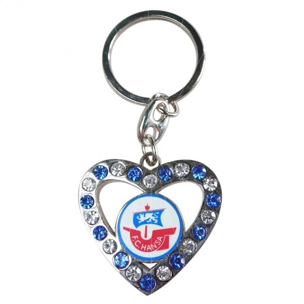 Rhinestone zinc alloy key  chain