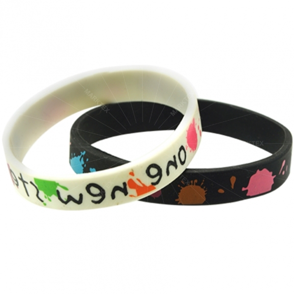 Silicone wristband with printed logo