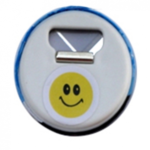 Tin button opener keychain, keyring