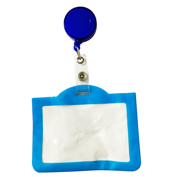 promotion plastic printed pvc id card holder with badge reel