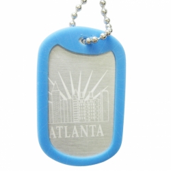 Aluminum dog tag with laser engraving