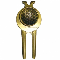 Antique brass magnetic golf divot tool
