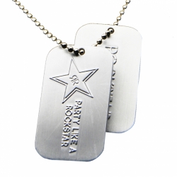 Embossed debossed dog tag