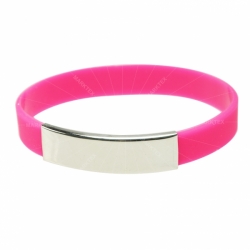 Fasionable Silicone Bracelet with Metal Chip