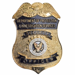 Gold plated officer badge