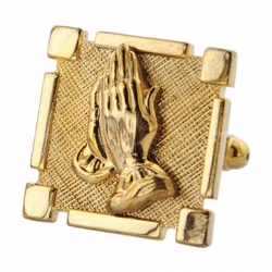 Gold pray religion cufflink