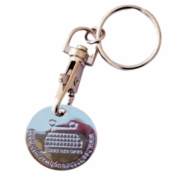 Iron stamp trolley coin keychain