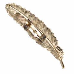 Metal feather look brooch