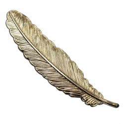 Metal feather look brooch