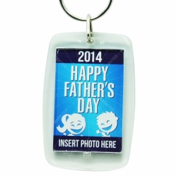 Plastic photo snap-in key chain