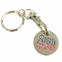 Pound size coin keychain