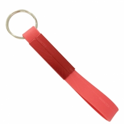Silicone loop keyring with coloured co-ordinated aluminium panel and split ring attachment
