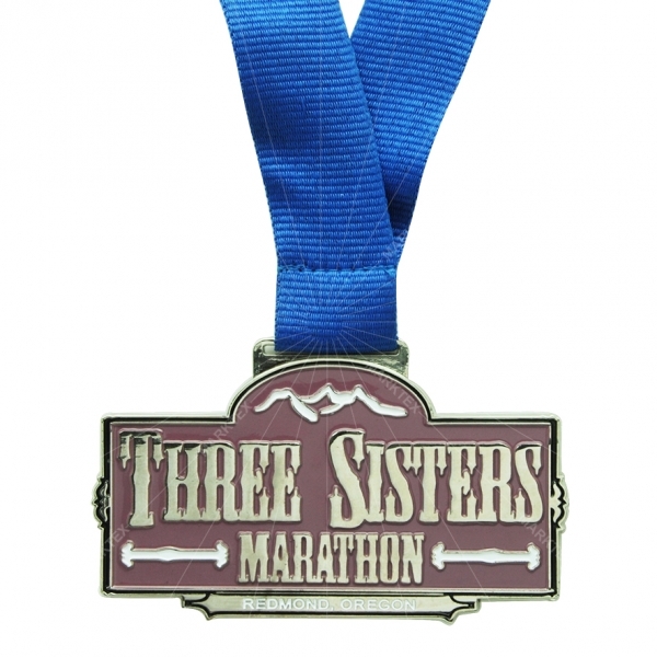横縫いタイプリボン付きのマラソンメダル