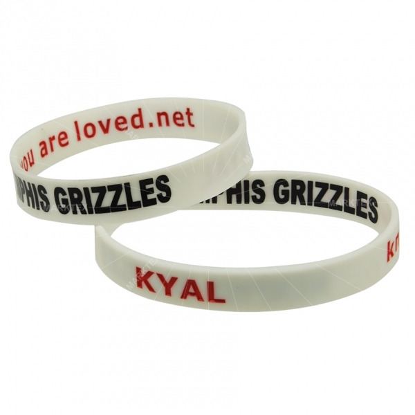 裏印刷付きのシリコンブレスレット